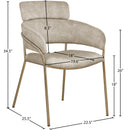  Color_Stone -- Yara Stone Velvet Upholstered Dining Chair IMAGE 6