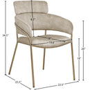 Meridian Yara Stone Velvet Dining Chair IMAGE 6