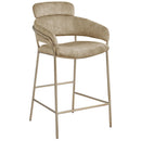 Meridian Yara Beige Velvet Counter Stool IMAGE 1