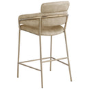 Meridian Yara Beige Velvet Counter Stool IMAGE 3