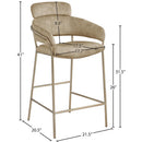 Meridian Yara Beige Velvet Counter Stool IMAGE 6