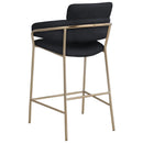 Color_Black/ Gold -- Yara Black Velvet Upholstered Counter Stool IMAGE 3