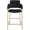  Color_Black/ Gold -- Yara Black Velvet Upholstered Counter Stool IMAGE 4