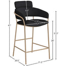  Color_Black/ Gold -- Yara Black Velvet Upholstered Counter Stool IMAGE 6