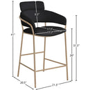 Meridian Yara Black Velvet Counter Stool IMAGE 6