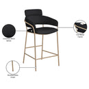  Color_Black/ Gold -- Yara Black Velvet Upholstered Counter Stool IMAGE 7