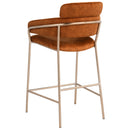  Color_Cognac -- Yara Cognac Velvet Upholstered Counter Stool IMAGE 3