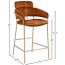  Color_Cognac -- Yara Cognac Velvet Upholstered Counter Stool IMAGE 6