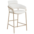  Color_Cream/ Gold -- Yara Cream Velvet Upholstered Counter Stool IMAGE 1