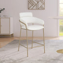 Color_Cream/ Gold -- Yara Cream Velvet Upholstered Counter Stool IMAGE 2