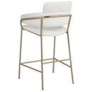  Color_Cream/ Gold -- Yara Cream Velvet Upholstered Counter Stool IMAGE 3