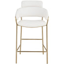  Color_Cream/ Gold -- Yara Cream Velvet Upholstered Counter Stool IMAGE 4