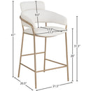  Color_Cream/ Gold -- Yara Cream Velvet Upholstered Counter Stool IMAGE 6