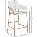 Meridian Yara Cream Vegan Leather Counter Stool IMAGE 6