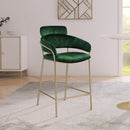 Meridian Yara Green Velvet Counter Stool IMAGE 2