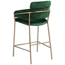 Meridian Yara Green Velvet Counter Stool IMAGE 3