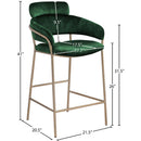  Color_Gold/ Green -- Yara Green Velvet Upholstered Counter Stool IMAGE 6