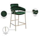  Color_Gold/ Green -- Yara Green Velvet Upholstered Counter Stool IMAGE 7