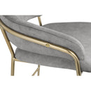  Color_Gold/ Grey -- Yara Grey Velvet Upholstered Counter Stool IMAGE 5