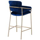 Meridian Yara Navy Velvet Counter Stool IMAGE 3
