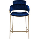  Color_Navy -- Yara Navy Velvet Upholstered Counter Stool IMAGE 4