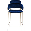 Meridian Yara Navy Velvet Counter Stool IMAGE 4