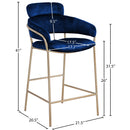 Meridian Yara Navy Velvet Counter Stool IMAGE 6