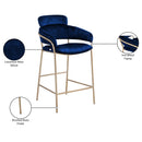  Color_Navy -- Yara Navy Velvet Upholstered Counter Stool IMAGE 7
