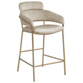  Color_Stone -- Yara Stone Velvet Upholstered Counter Stool IMAGE 1