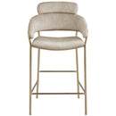  Color_Stone -- Yara Stone Velvet Upholstered Counter Stool IMAGE 4