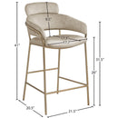 Meridian Yara Stone Velvet Counter Stool IMAGE 6