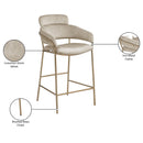  Color_Stone -- Yara Stone Velvet Upholstered Counter Stool IMAGE 7