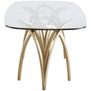  Meridian Madelyn 90.5" Gold Glass Top And Metal Base Dining Table IMAGE 4