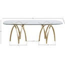  Meridian Madelyn 90.5" Gold Glass Top And Metal Base Dining Table IMAGE 5