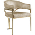 Meridian Madelyn Beige Velvet Dining Chair IMAGE 1
