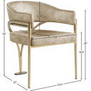 Meridian Madelyn Beige Velvet Dining Chair IMAGE 6