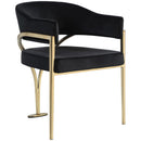 Meridian Madelyn Black Velvet Dining Chair IMAGE 1