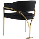 Meridian Madelyn Black Velvet Dining Chair IMAGE 3
