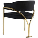  Color_Black/ Gold -- Madelyn Black Velvet Upholstered Dining Chair IMAGE 3