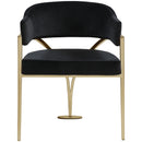  Color_Black/ Gold -- Madelyn Black Velvet Upholstered Dining Chair IMAGE 4