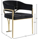 Meridian Madelyn Black Velvet Dining Chair IMAGE 6
