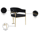  Color_Black/ Gold -- Madelyn Black Velvet Upholstered Dining Chair IMAGE 7