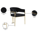 Meridian Madelyn Black Velvet Dining Chair IMAGE 7