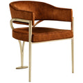  Color_Cognac -- Madelyn Cognac Velvet Upholstered Dining Chair IMAGE 1