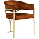  Color_Cognac -- Madelyn Cognac Velvet Upholstered Dining Chair IMAGE 1