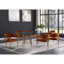 Meridian Madelyn Cognac Velvet Dining Chair IMAGE 2