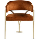  Color_Cognac -- Madelyn Cognac Velvet Upholstered Dining Chair IMAGE 4