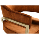  Color_Cognac -- Madelyn Cognac Velvet Upholstered Dining Chair IMAGE 5