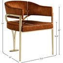  Color_Cognac -- Madelyn Cognac Velvet Upholstered Dining Chair IMAGE 6