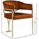 Meridian Madelyn Cognac Velvet Dining Chair IMAGE 6